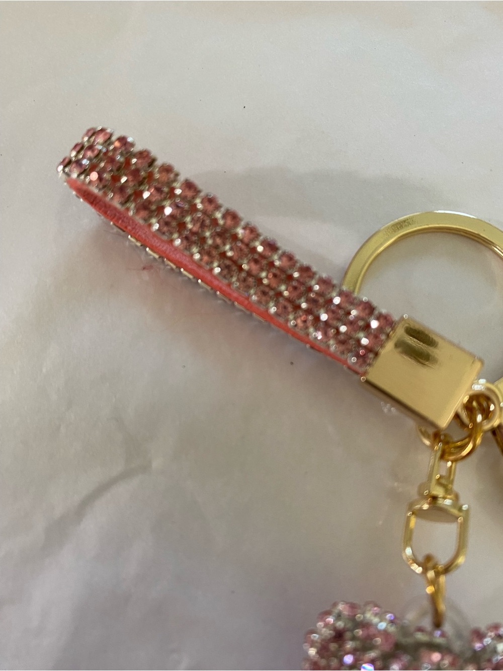 Crystal Teddy Bear Bag Charm Keychain with Wrist Strap - Picture 4 of 4
